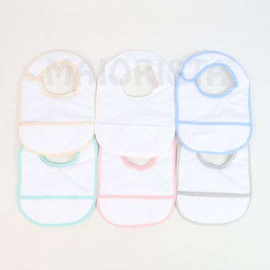 Pack de 6 Babetes «Apertar Velcro/Bordar»