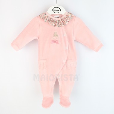 Babygrow Aberto de Lado VELUDO «Ursinho/Laço»