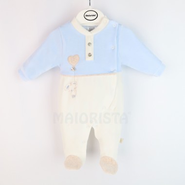 Babygrow Abertura Lateral VELUDO «Coelho/Botões/Coração»