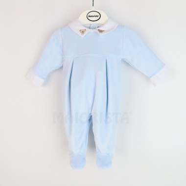 Babygrow Bebé Abertura Atrás VELUDO «Urso Gola»