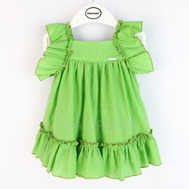 Vestido + Cueca Para Bebé «Pontos/Folhos»