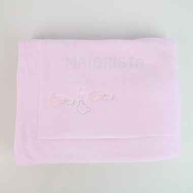 Manta VELUDO «Urso/Flores»