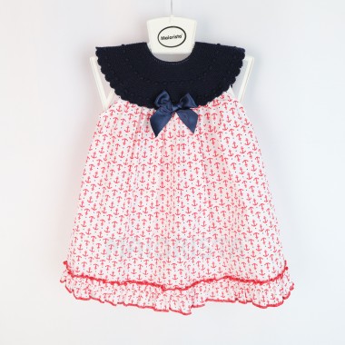 Vestido Para Bebé «Peito Malha/Âncoras»