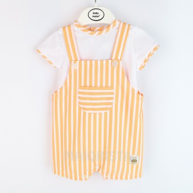 Jardineira + T-Shirt «Riscas»
