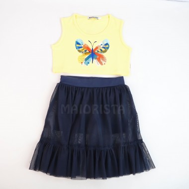 Conjunto Menina Saia + Top «Borboleta»