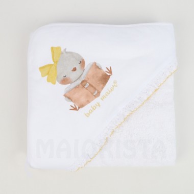 Toalha Banho 80x80 «Pássaros/Folho»