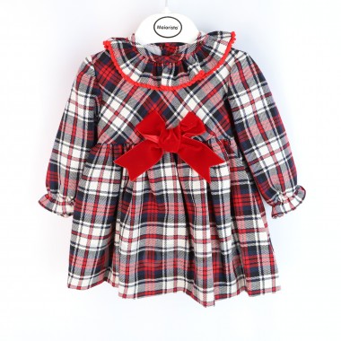 Vestido Para Bebé «Xadrez/Laço»