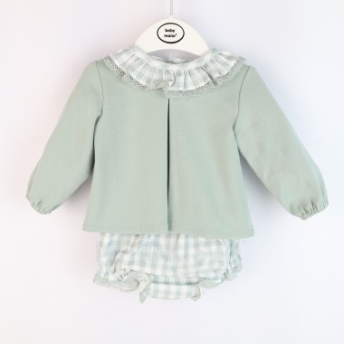 Conjunto Para Bebé «Calção Xadrez/Gola»