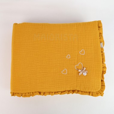 Manta Musseline 80x80 «Corações»