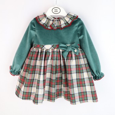 Vestido Para Menina «Veludo/Xadrez»