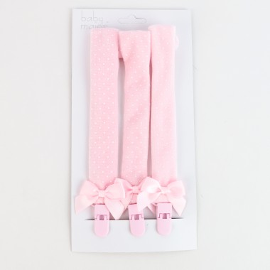 Pack 3 Porta Chupeta «Veludo/Pintinhas»
