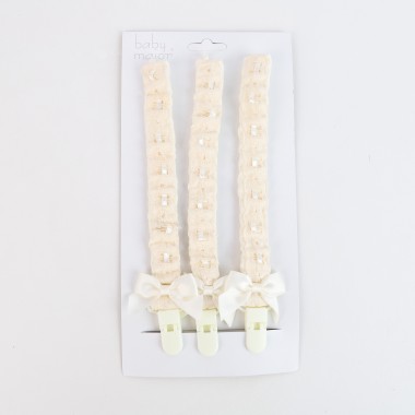 Pack 3 Porta Chupeta «Renda/Passe Fita»
