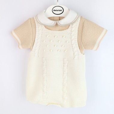 Conjunto 2 Peças Malha «Jardineira/Camisola»