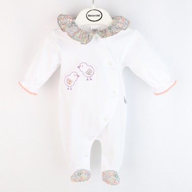 Babygrow Abertura Barriga ALGODÃO «Pintainhos/Flores»