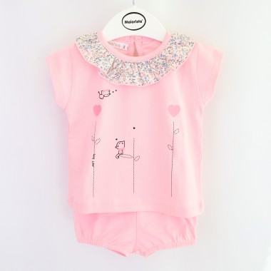 Conjunto Bebé 2 Peças «Gola Flores»