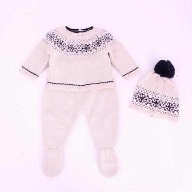 Conjunto 3 Peças MALHA «Flocos Neve»