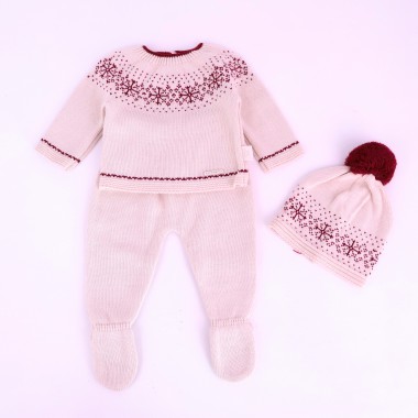 Conjunto 3 Peças MALHA «Flocos Neve»