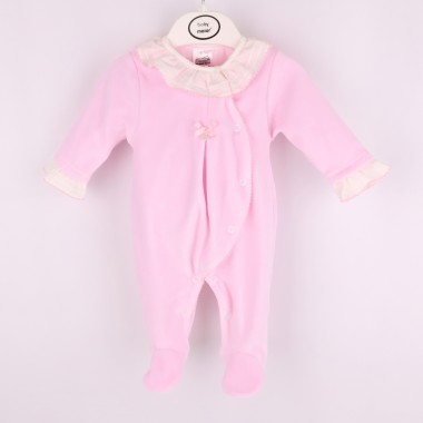 Babygrow Aberto de Lado VELUDO «Folhos/Laço»