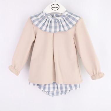 Conjunto Para Bebé «Calção Xadrez/Gola»