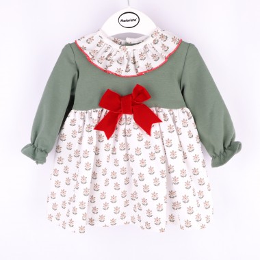 Vestido Para Bebé «Flores/Laço Veludo»