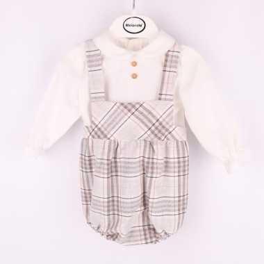 Conjunto: Macacão de Alças + Blusa «Xadrez/Botões»