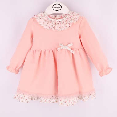 Vestido Para Bebé «Flores/Laço/Folhos»