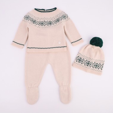 Conjunto 3 Peças MALHA «Flocos Neve»