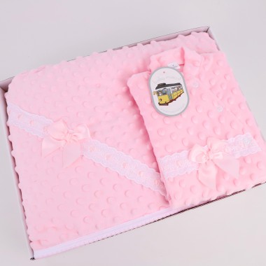 Conjunto 2 Peças: Babygrow + Manta «Laço/Renda»