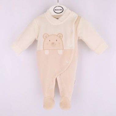 Babygrow Abertura Lateral Para Bebé VELUDO «Ursinho»