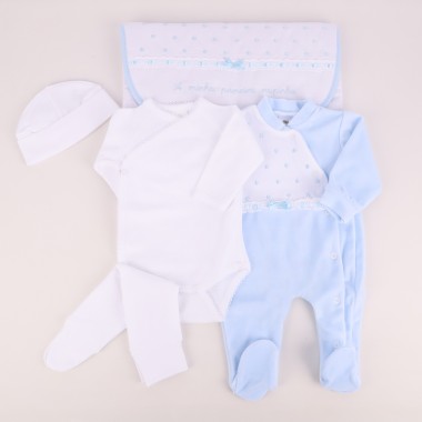 Conjunto 1ª Roupinha VELUDO «Laço/Cetim»